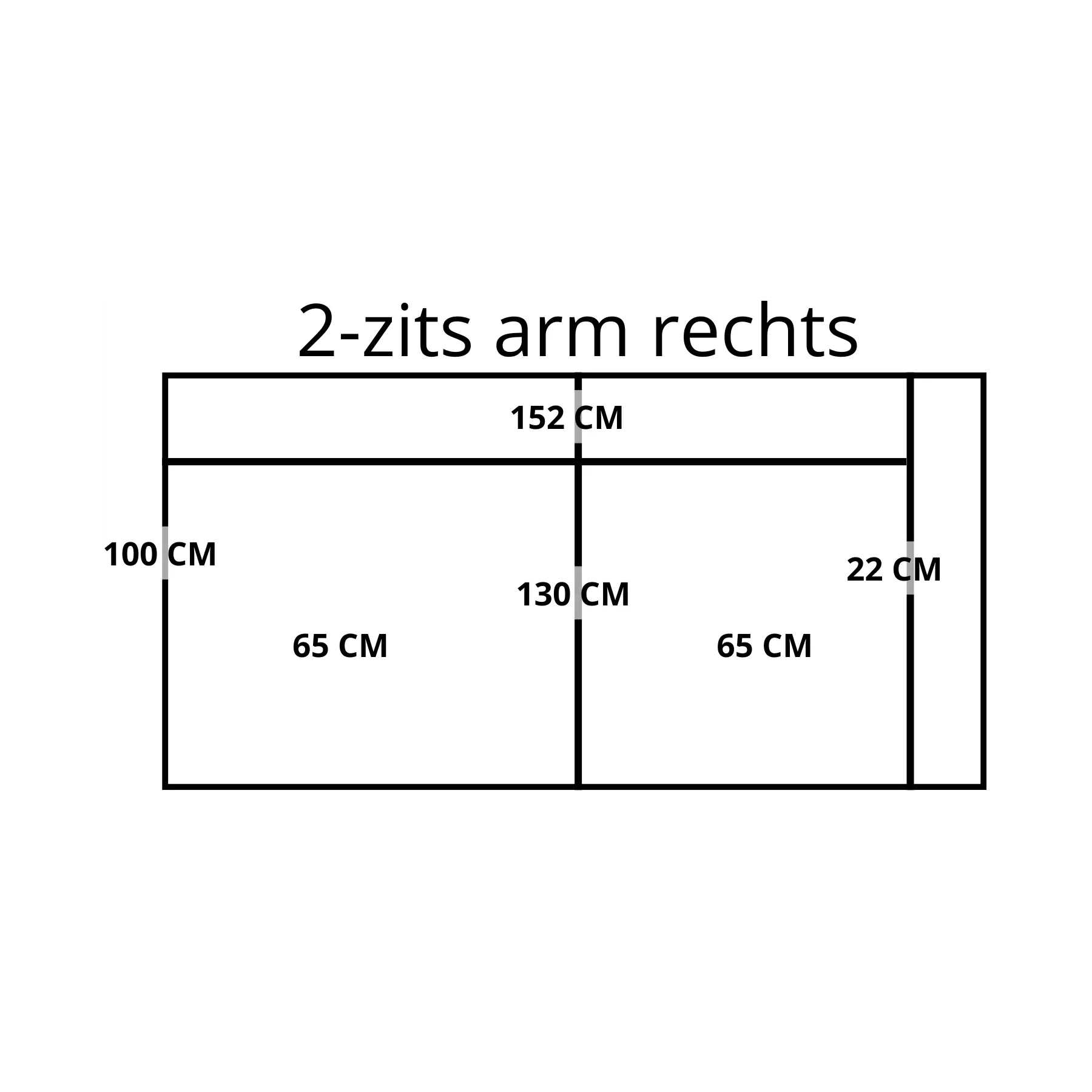 afbeelding van Leren elementenbank Flow - element 2 zits arm rechts